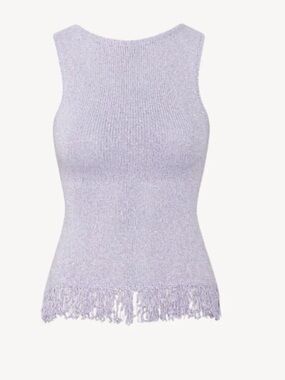 Asta Resort Dana Fringe Top - Lavender Sequin size M
